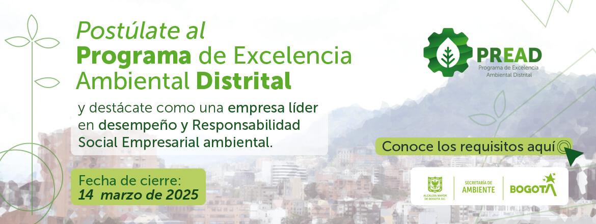 Postúlate al programa de Excelencia Ambiental Distrital